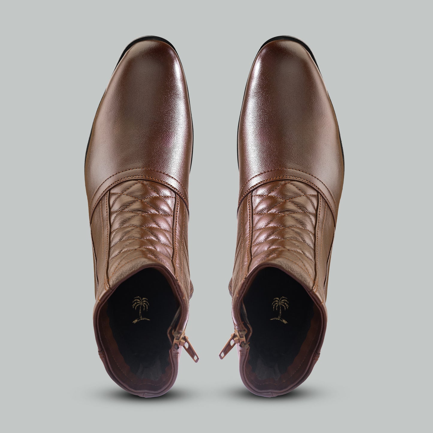 Men Rich Brown Leather Textured Chelsea Boots