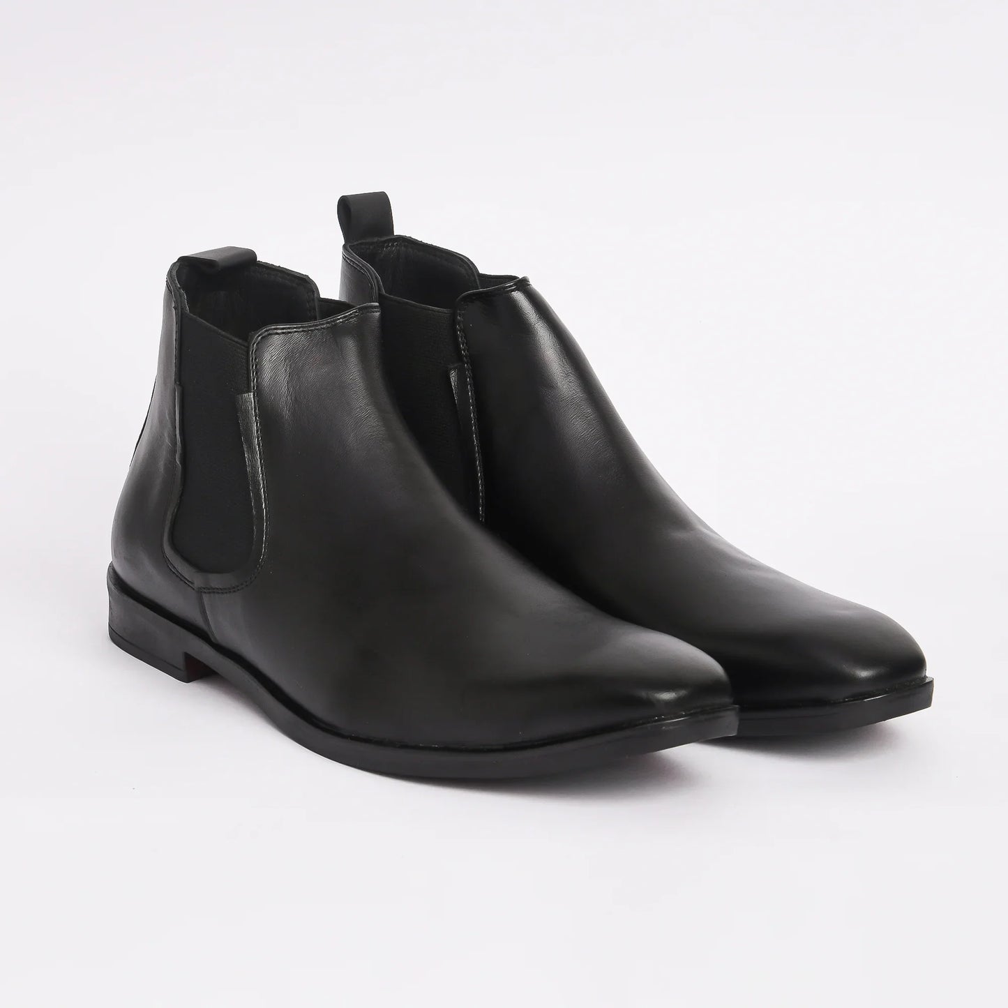 Men Black Leather Chelsea Boots - obotoriginal
