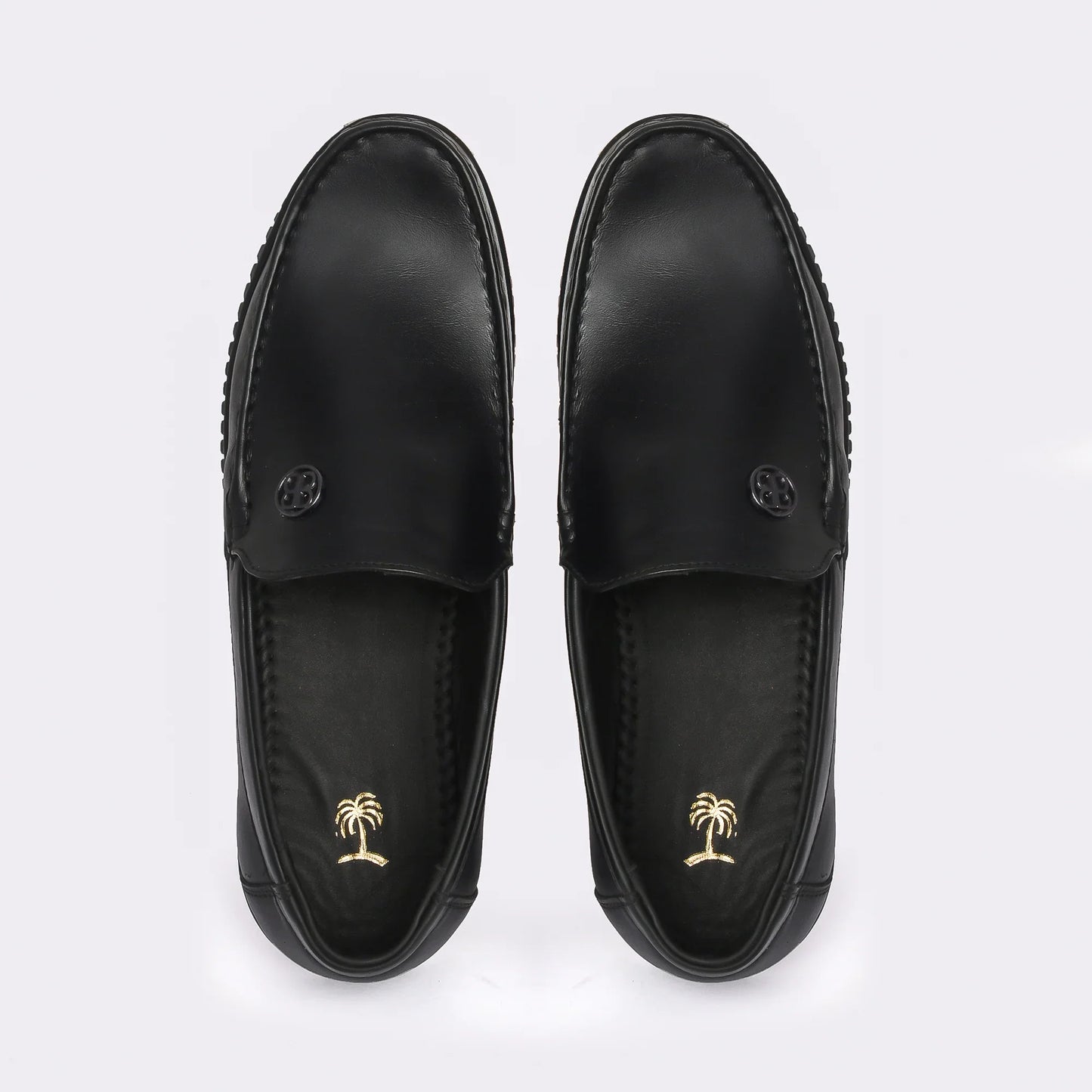 Men Black Leather Loafer - obotoriginal