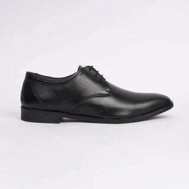 Men Black Leather Formal Derby - obotoriginal