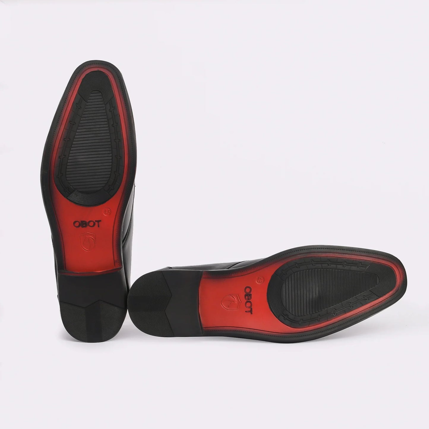 Men Black Leather Formal Derby - obotoriginal