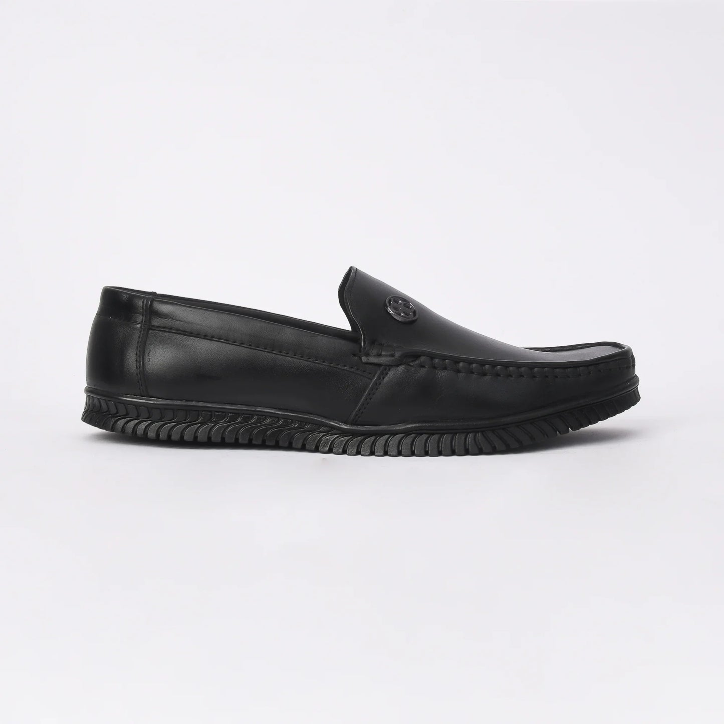 Men Black Leather Loafer - obotoriginal