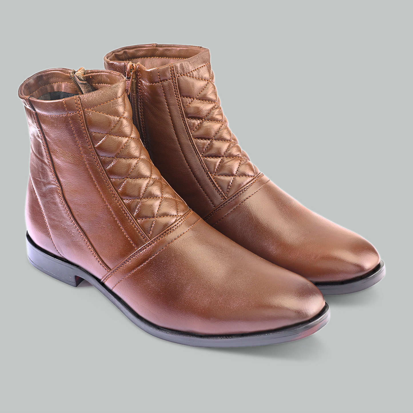 Men Rich Brown Leather Textured Chelsea Boots