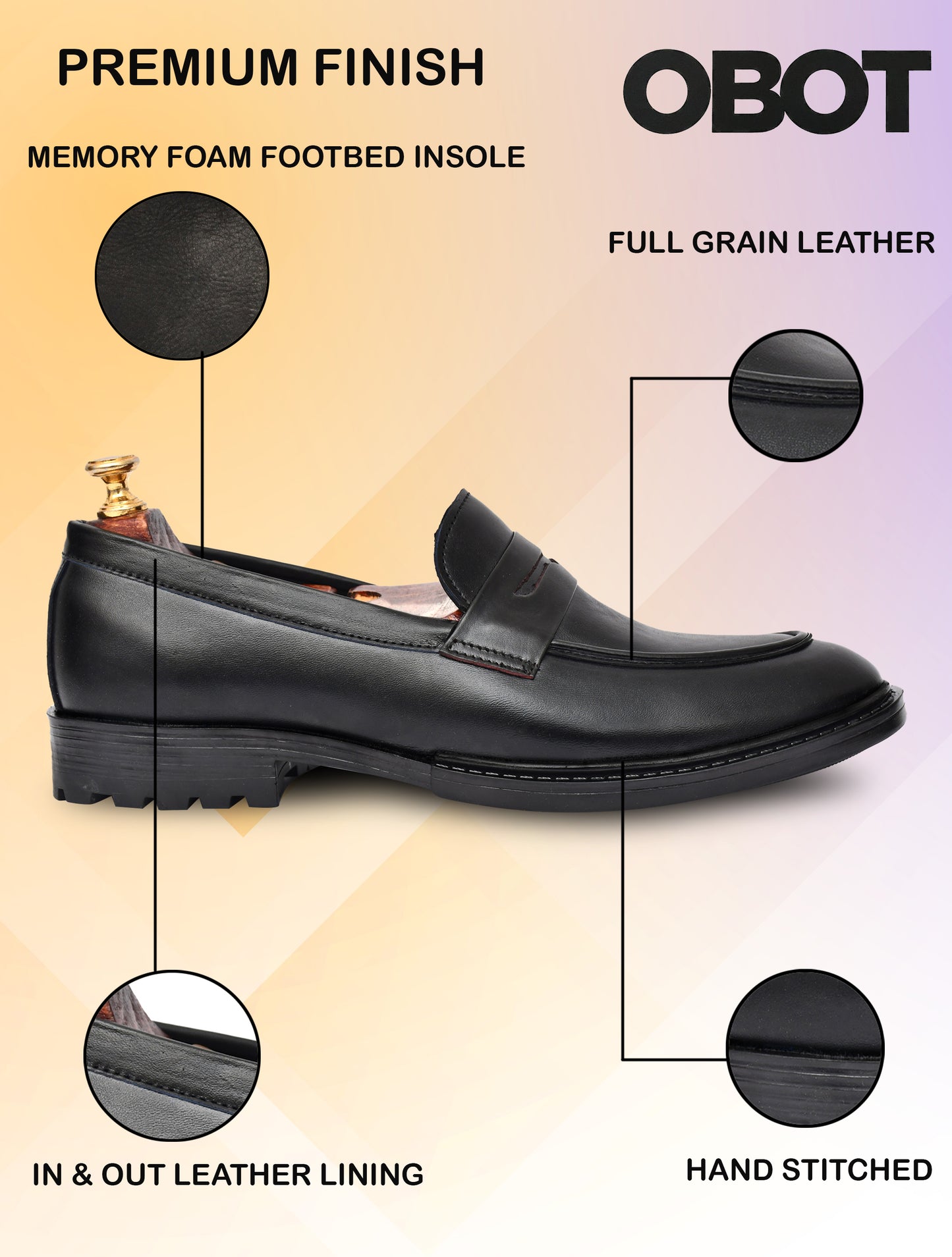 Men’s Black Penny Loafers – Timeless Leather Slip-On Shoes