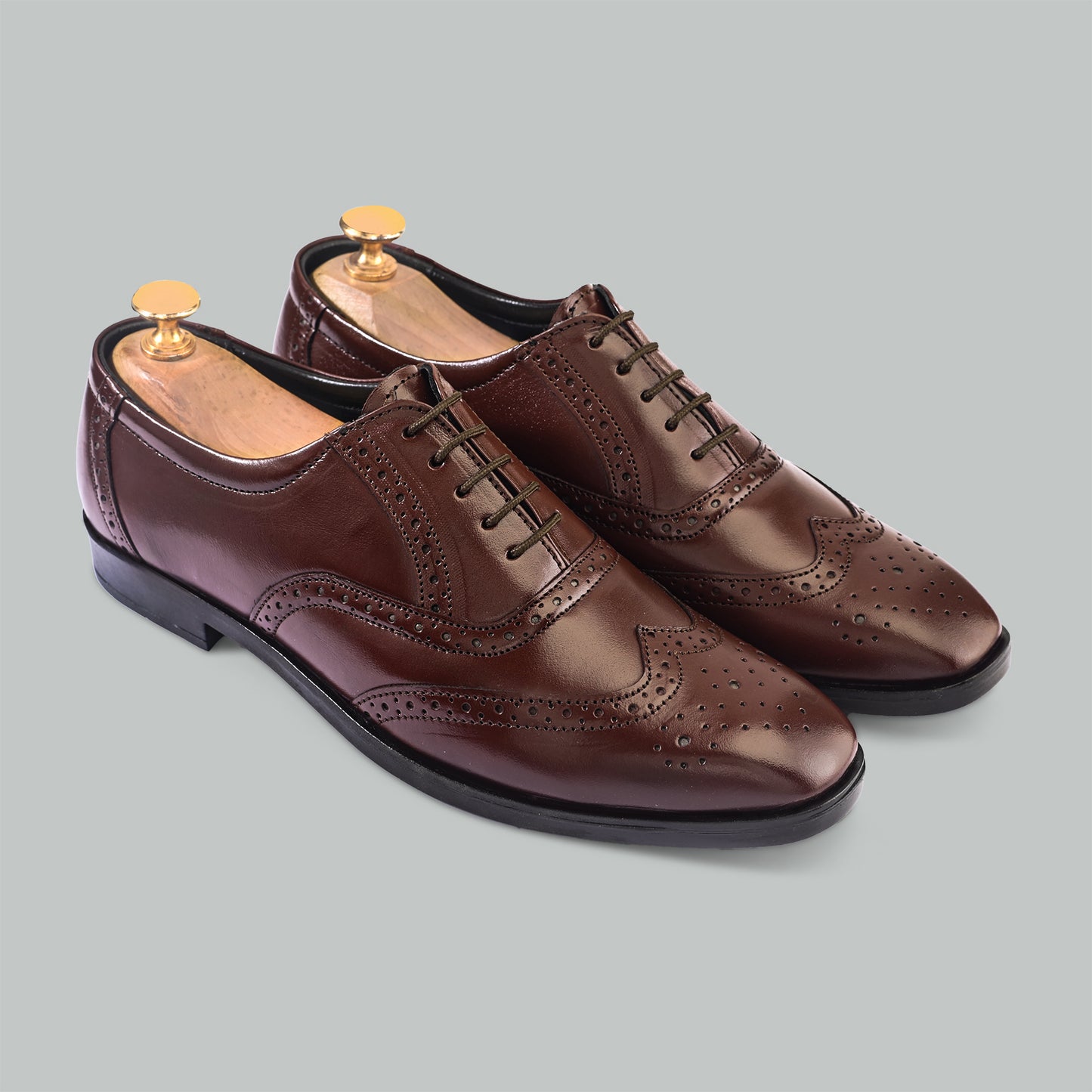 Men Rich Brown Brogue Formal Leather Shoes