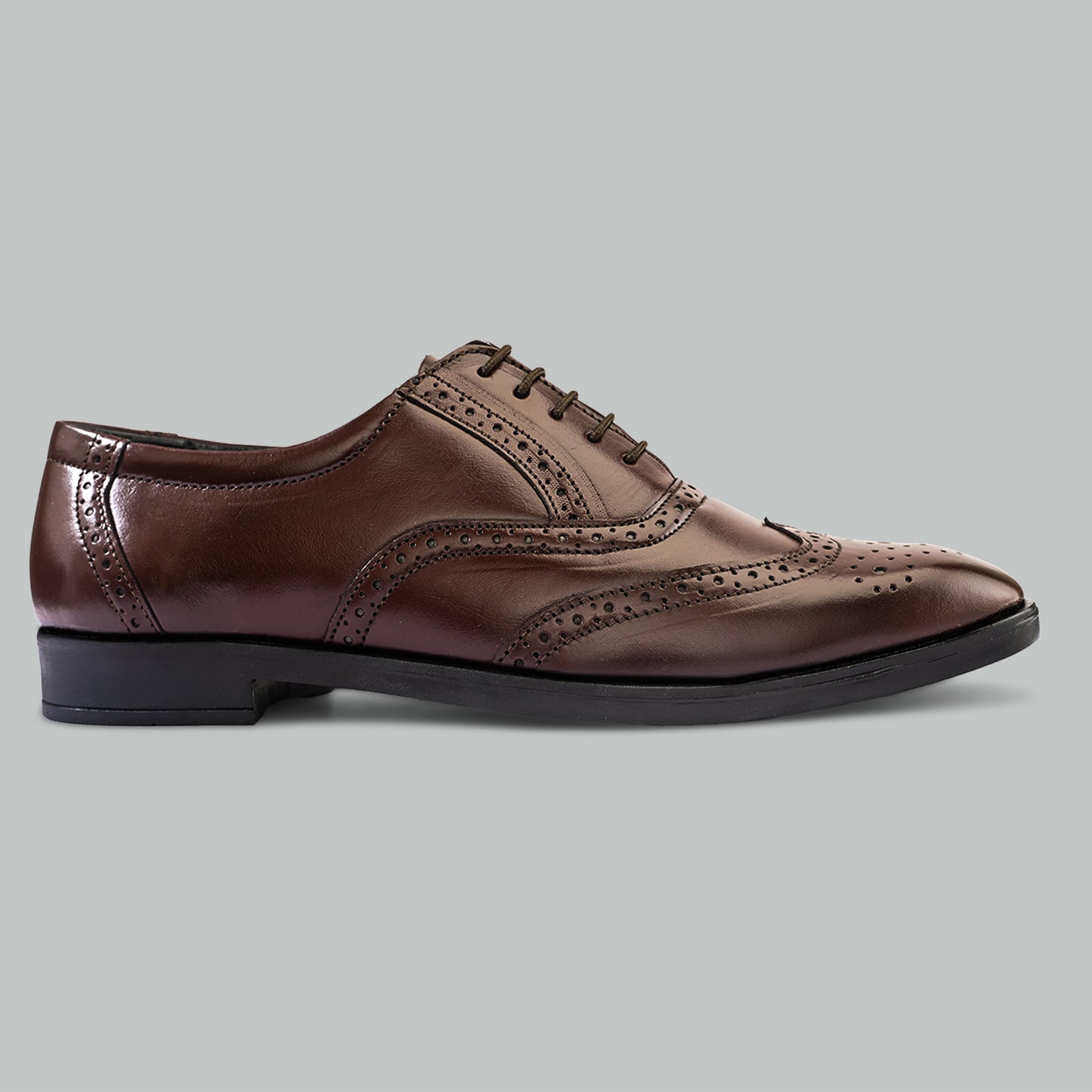 Men Rich Brown Brogue Formal Leather Shoes