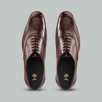 Men Rich Brown Brogue Formal Leather Shoes