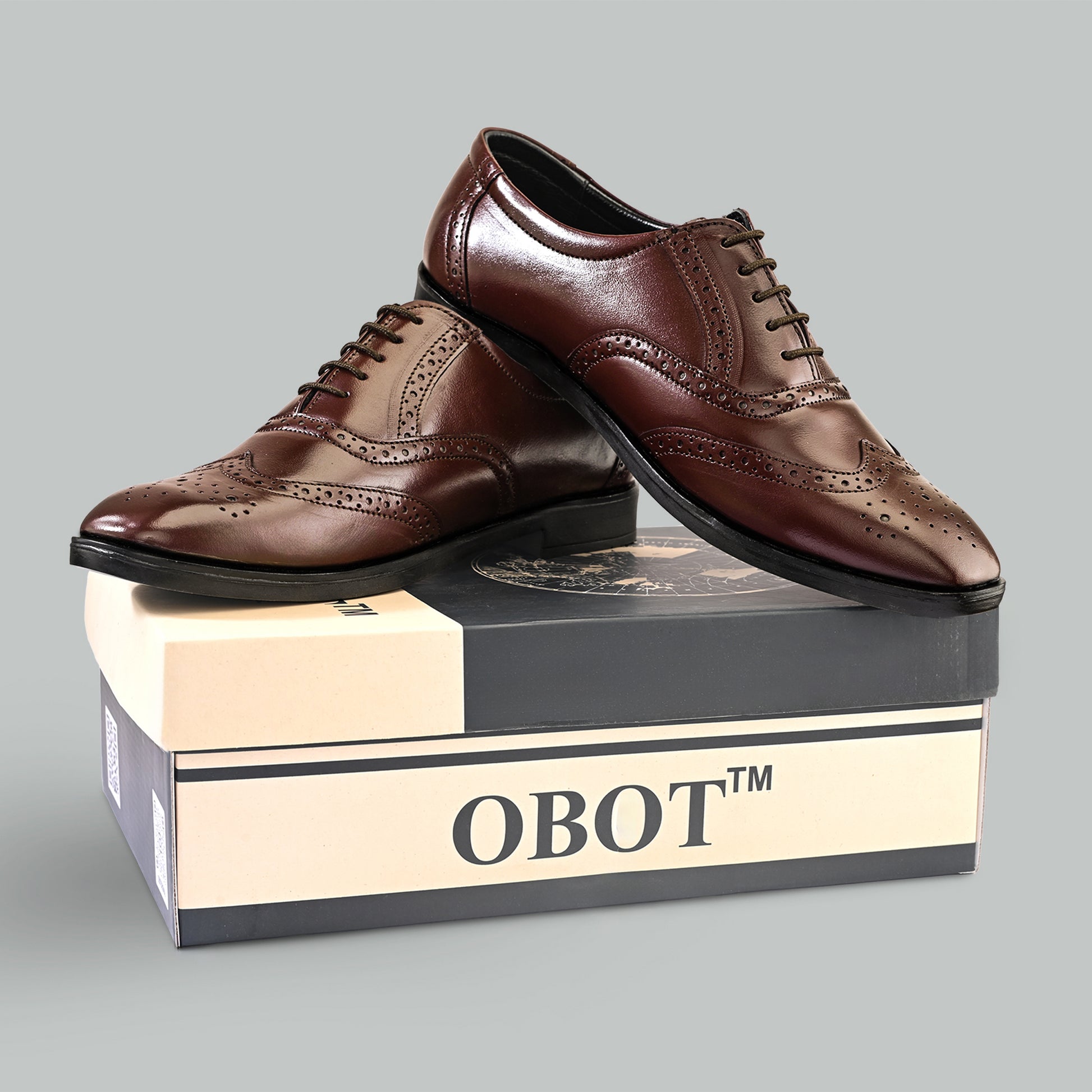 Men Rich Brown Brogue Formal Leather Shoes – obotoriginal