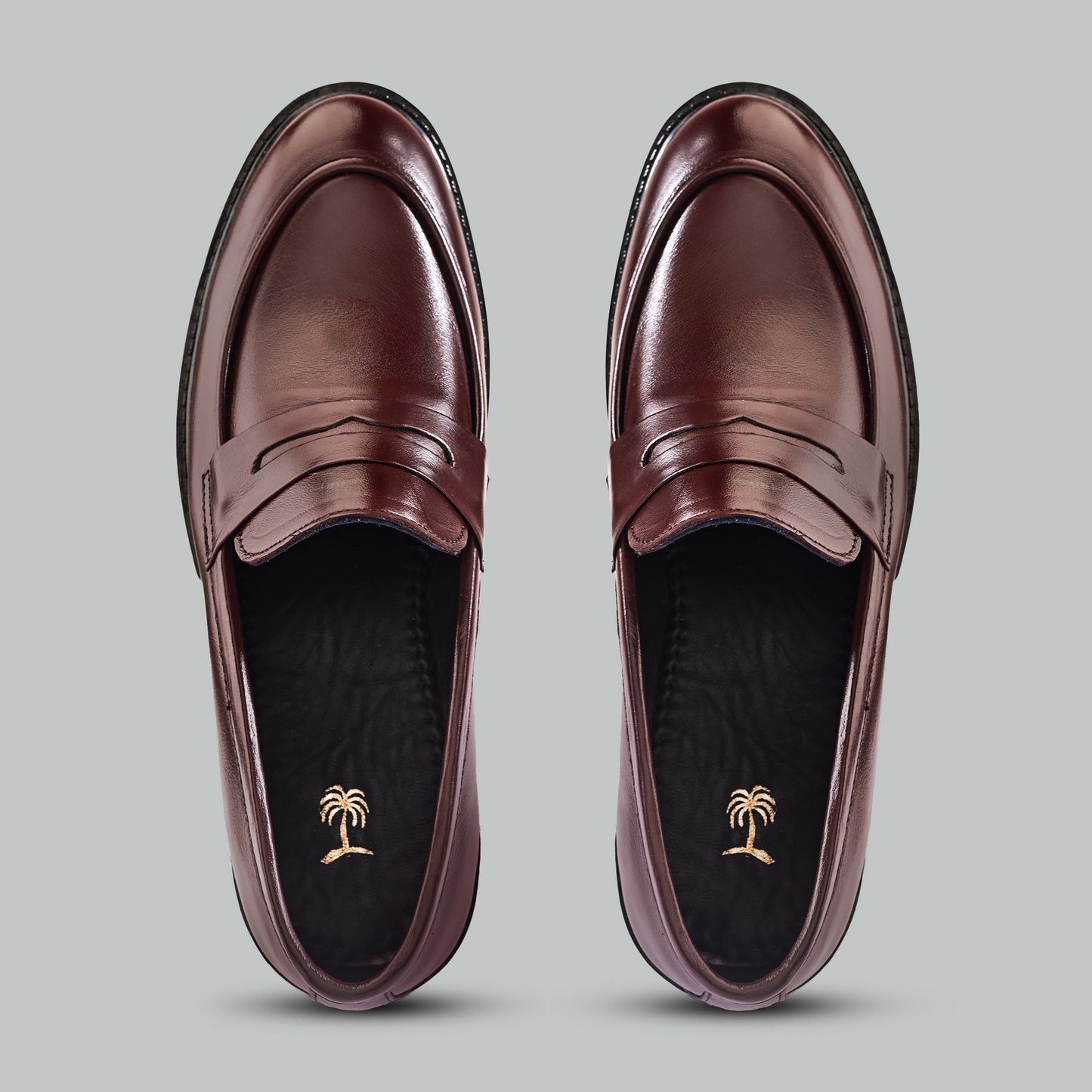 Men’s Rich Brown Penny Loafers – Timeless Leather Slip-On Shoes