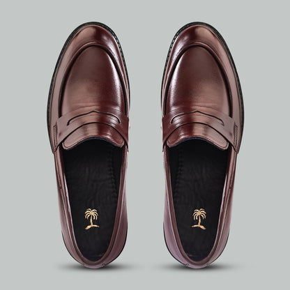 Men’s Rich Brown Penny Loafers – Timeless Leather Slip-On Shoes