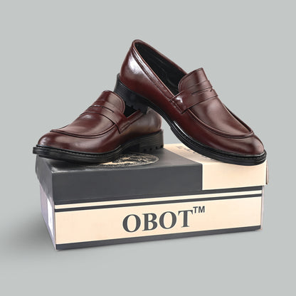 Men’s Rich Brown Penny Loafers – Timeless Leather Slip-On Shoes