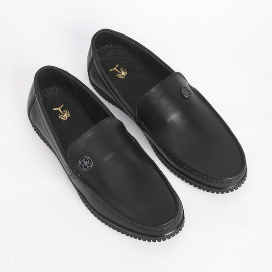 Men Black Leather Loafer - obotoriginal