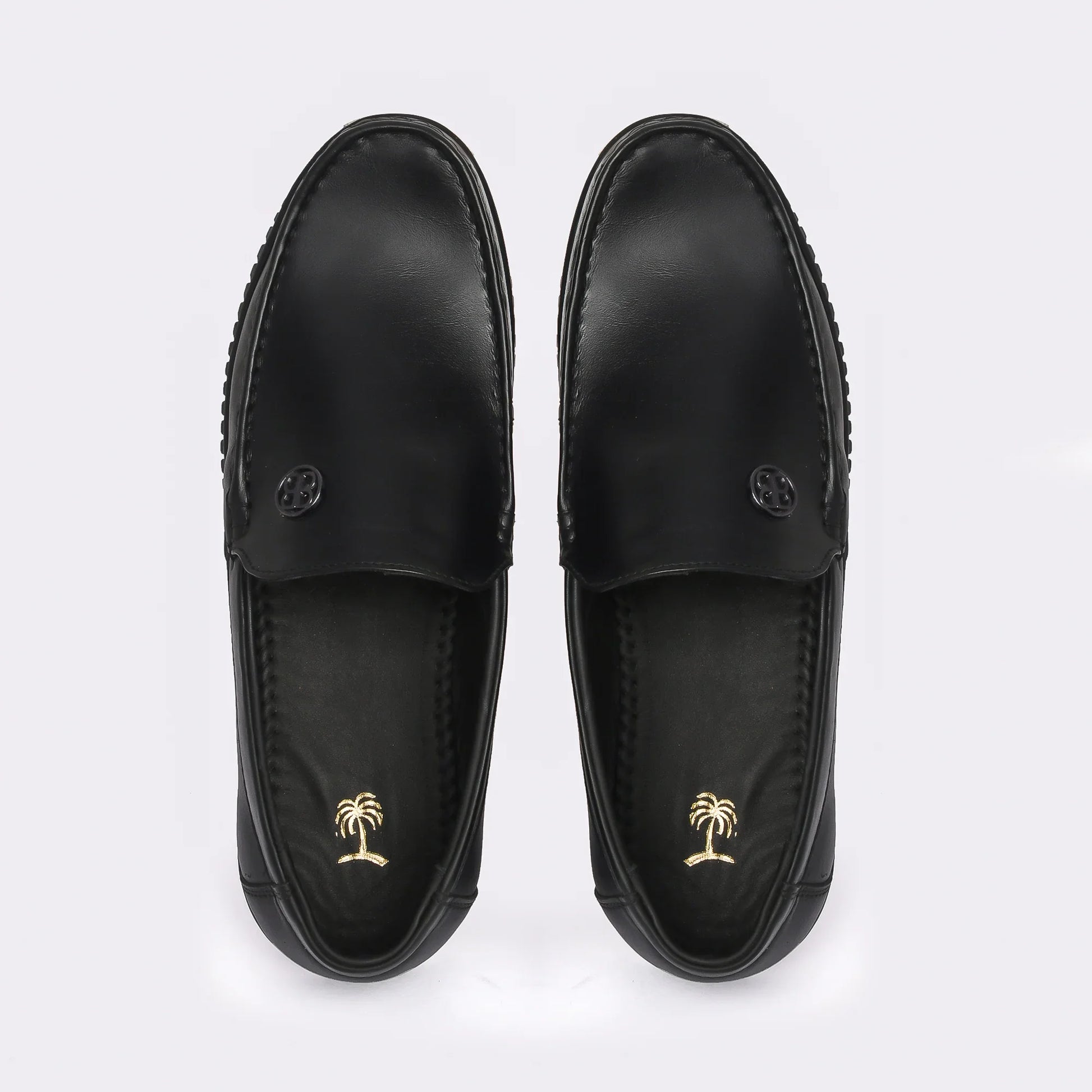 Men Black Leather Loafer - obotoriginal