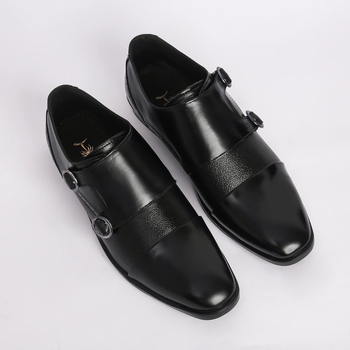 Men Black Leather Monkstrap - obotoriginal