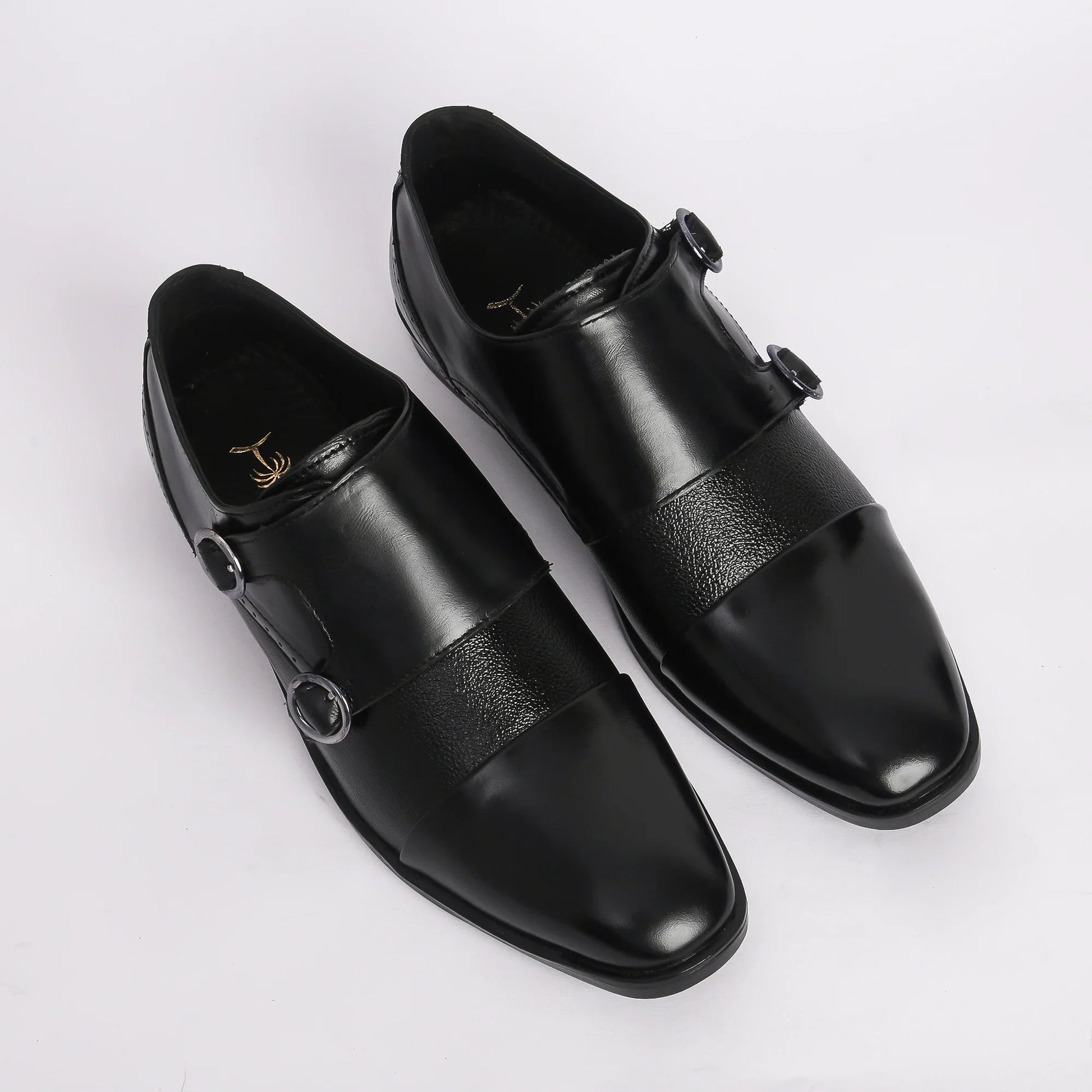 Men Black Leather Monkstrap - obotoriginal