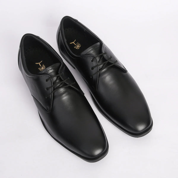 Men Black Leather Formal Derby - obotoriginal