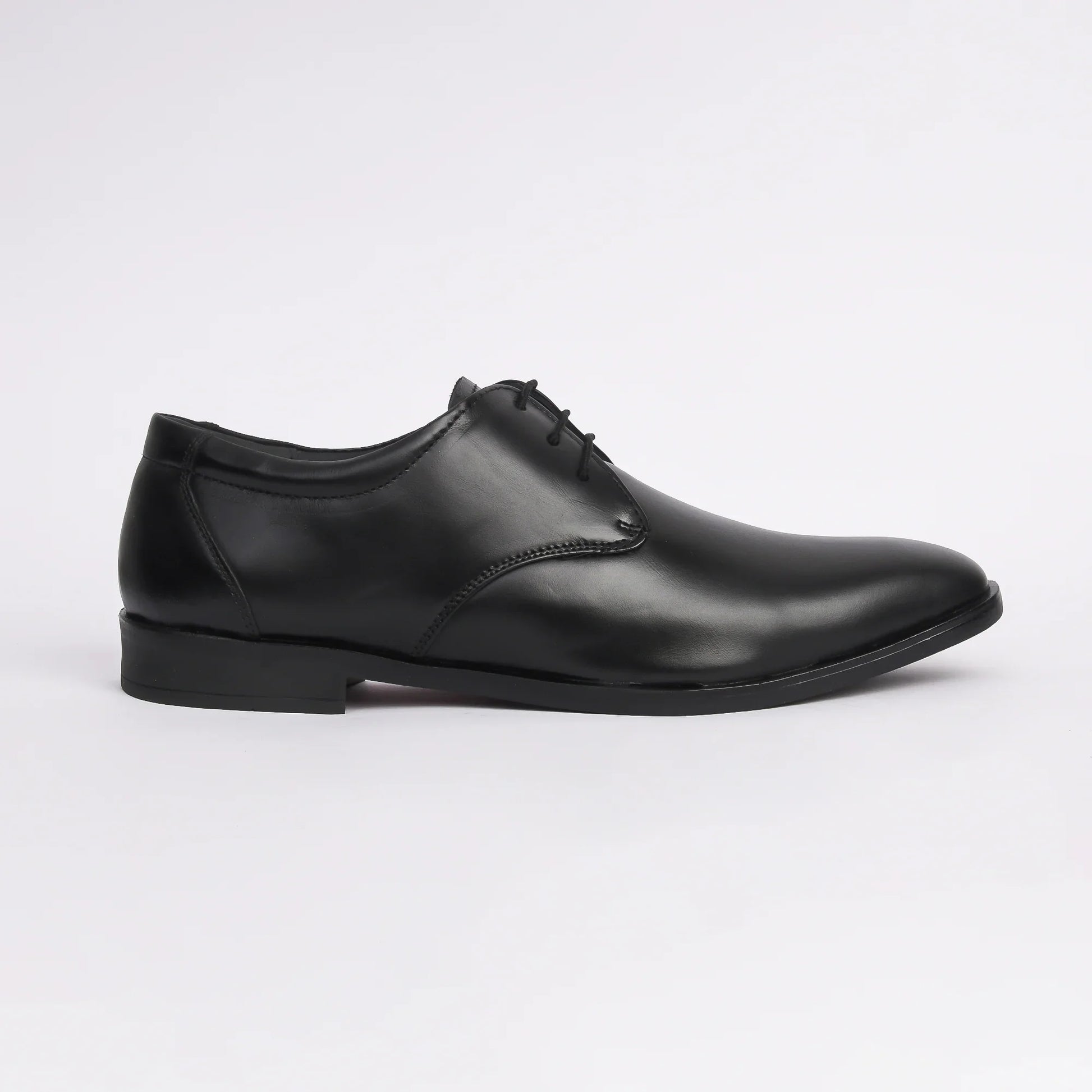 Men Black Leather Formal Derby - obotoriginal