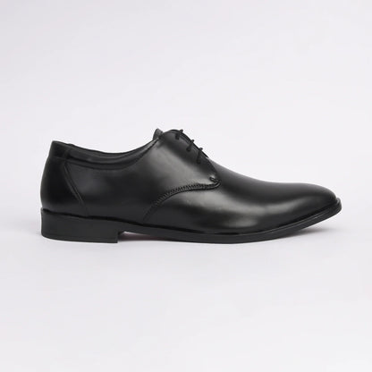 Men Black Leather Formal Derby - obotoriginal