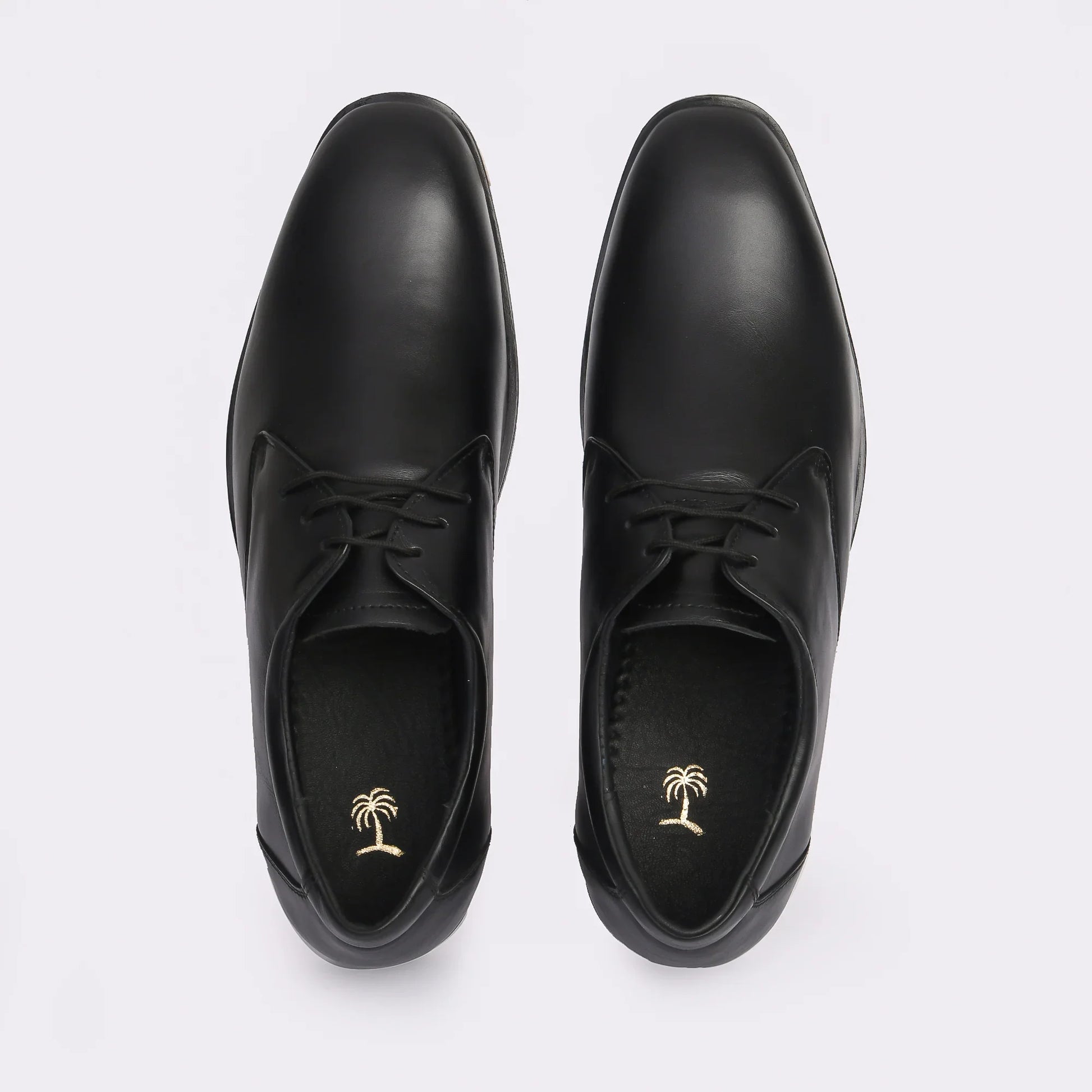Men Black Leather Formal Derby - obotoriginal
