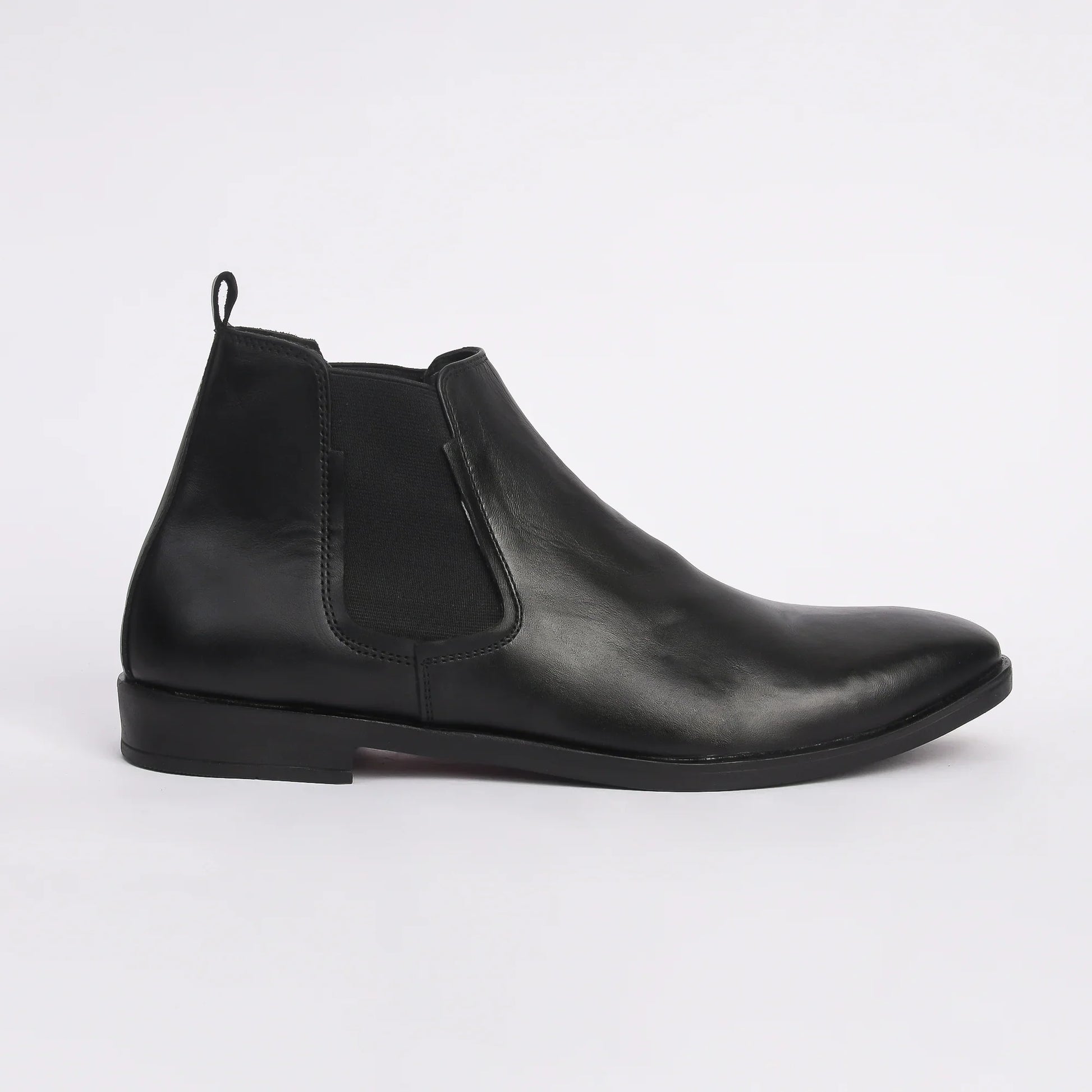 Men Black Leather Chelsea Boots - obotoriginal