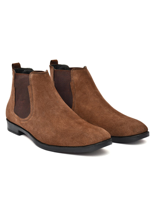 Handcrafted Brown Suede Chelsea Boots | Elegant & Versatile
