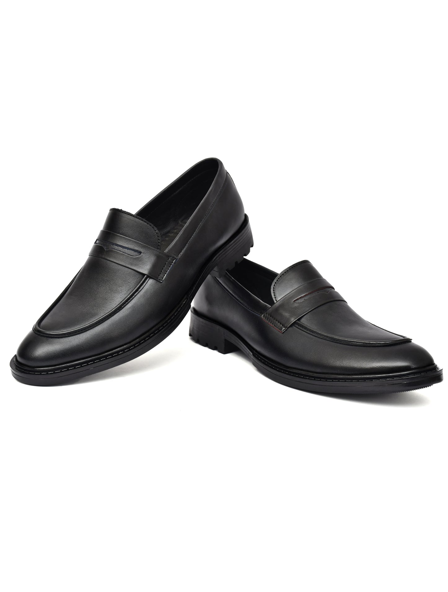 Men’s Black Penny Loafers – Timeless Leather Slip-On Shoes