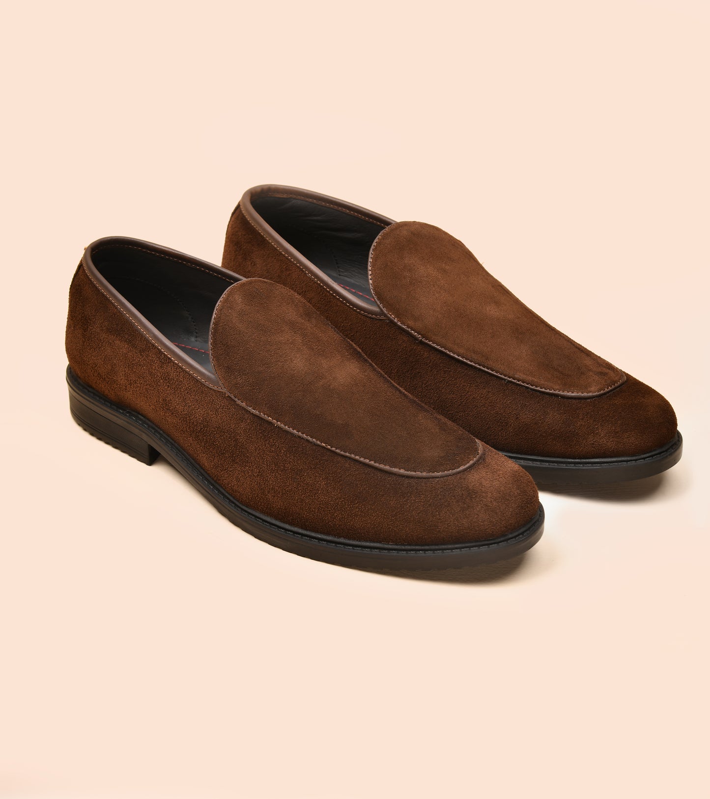 The Venice — Men's Brown Suede Loafers | Slip-On Formal Shoes for Men | OBOT