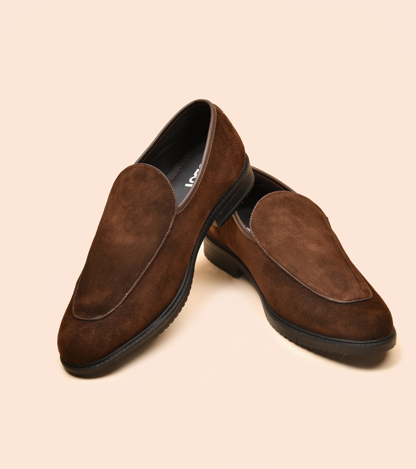 The Venice — Men's Brown Suede Loafers | Slip-On Formal Shoes for Men | OBOT