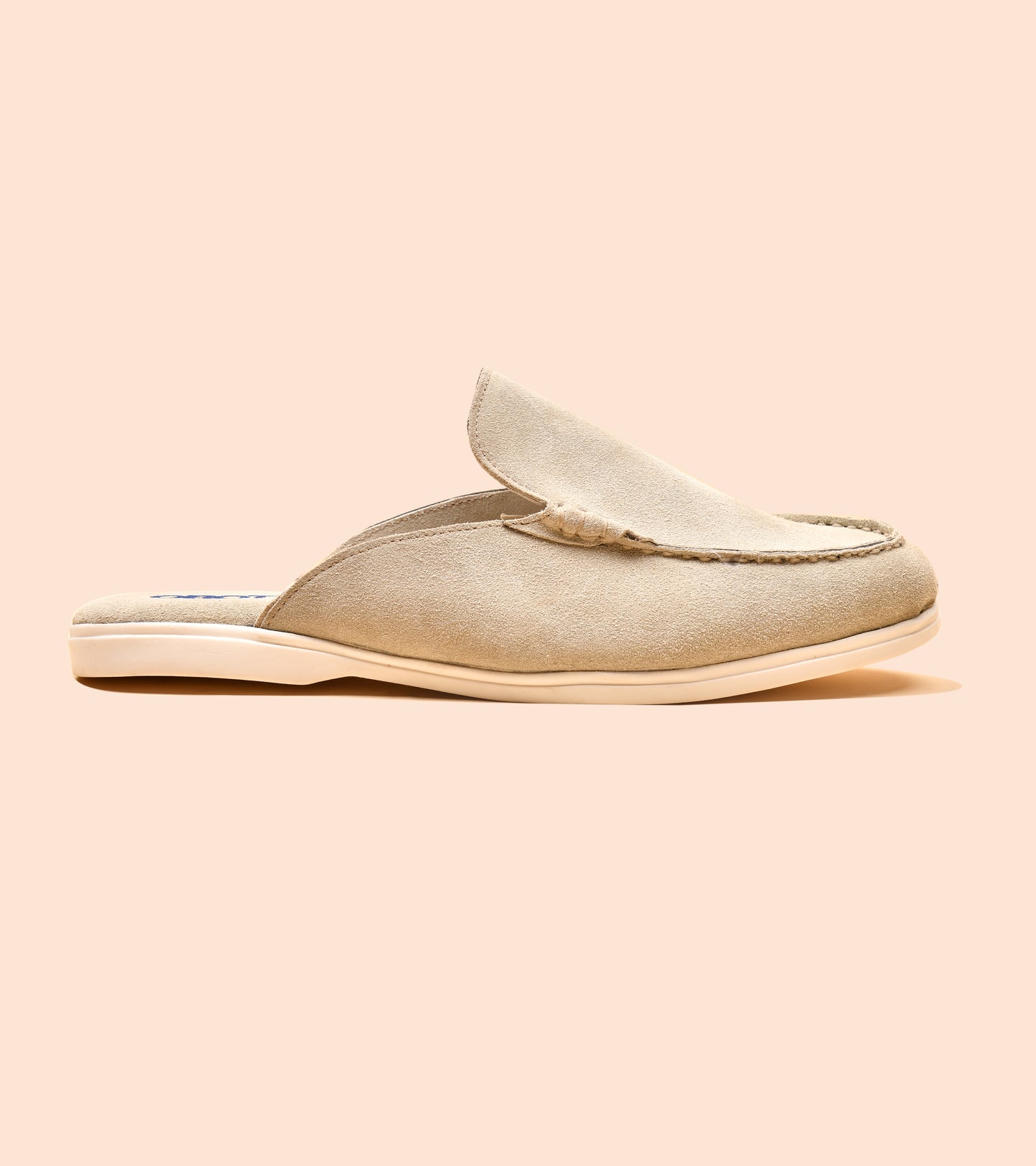 Men's Suede Mules |Sand Beige Slip-On Loafer Mules for Men — OBOT