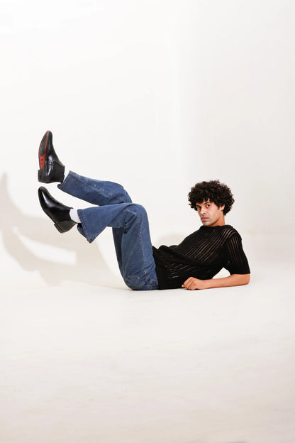 Men Black Leather Chelsea Boots - obotoriginal