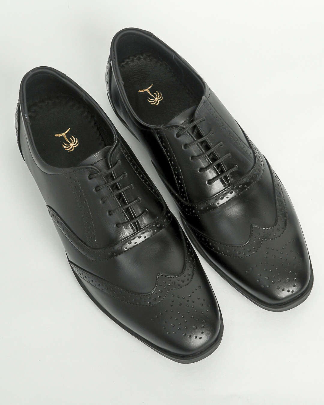 Men Black Brogue Formal Leather Shoes