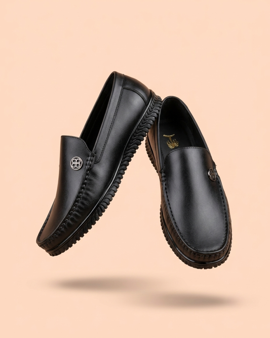 Men’s Black Leather Loafers – Formal & Smart Casual Slip-On Shoes