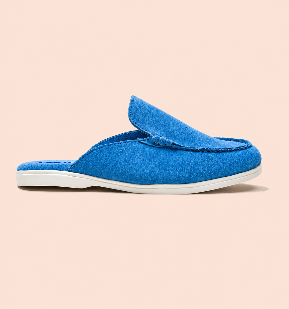 Men's Suede Mules |Blue Slip-On Loafer Mules for Men — OBOT
