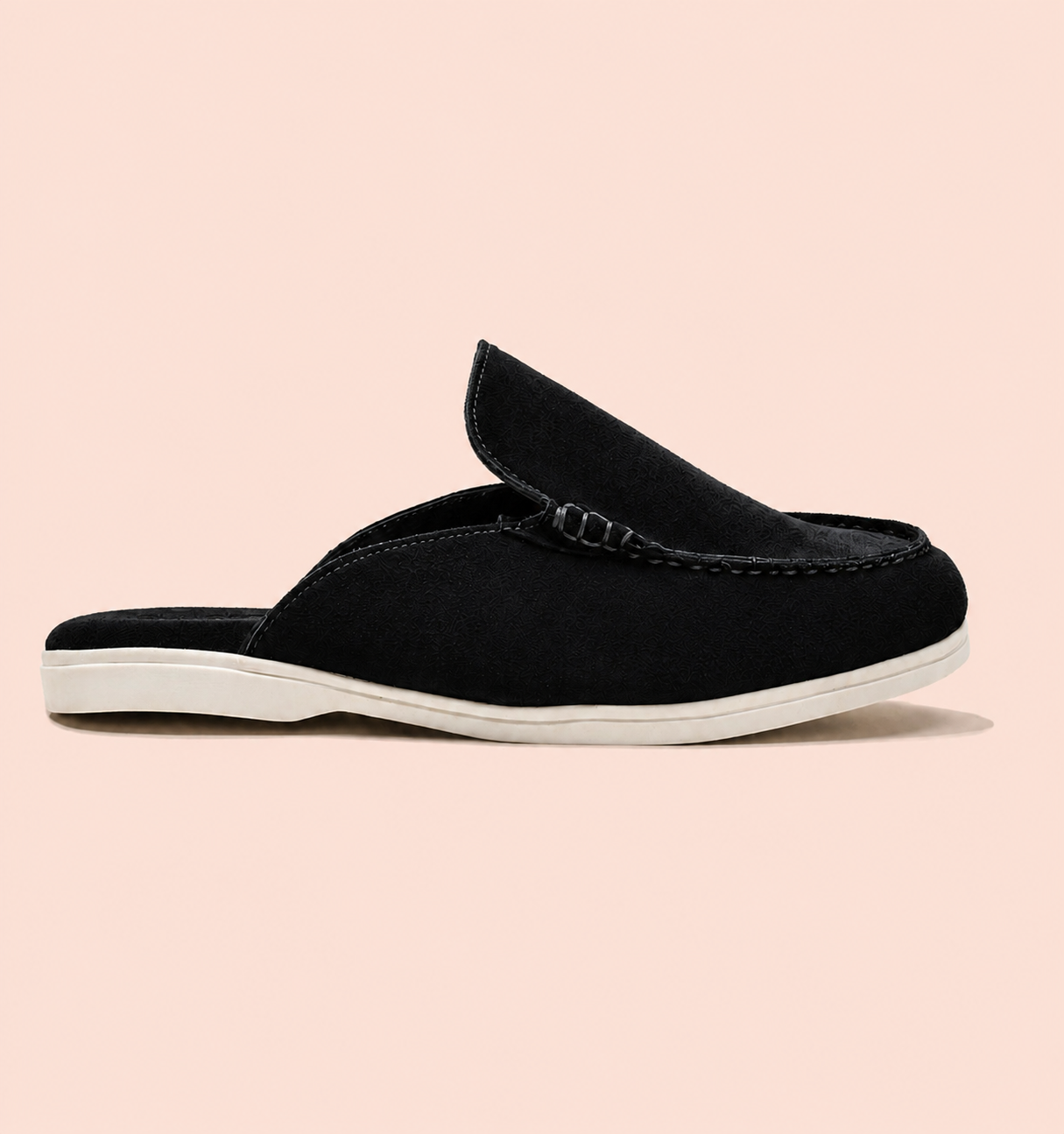 Men's Suede Mules |Black Slip-On Loafer Mules for Men — OBOT