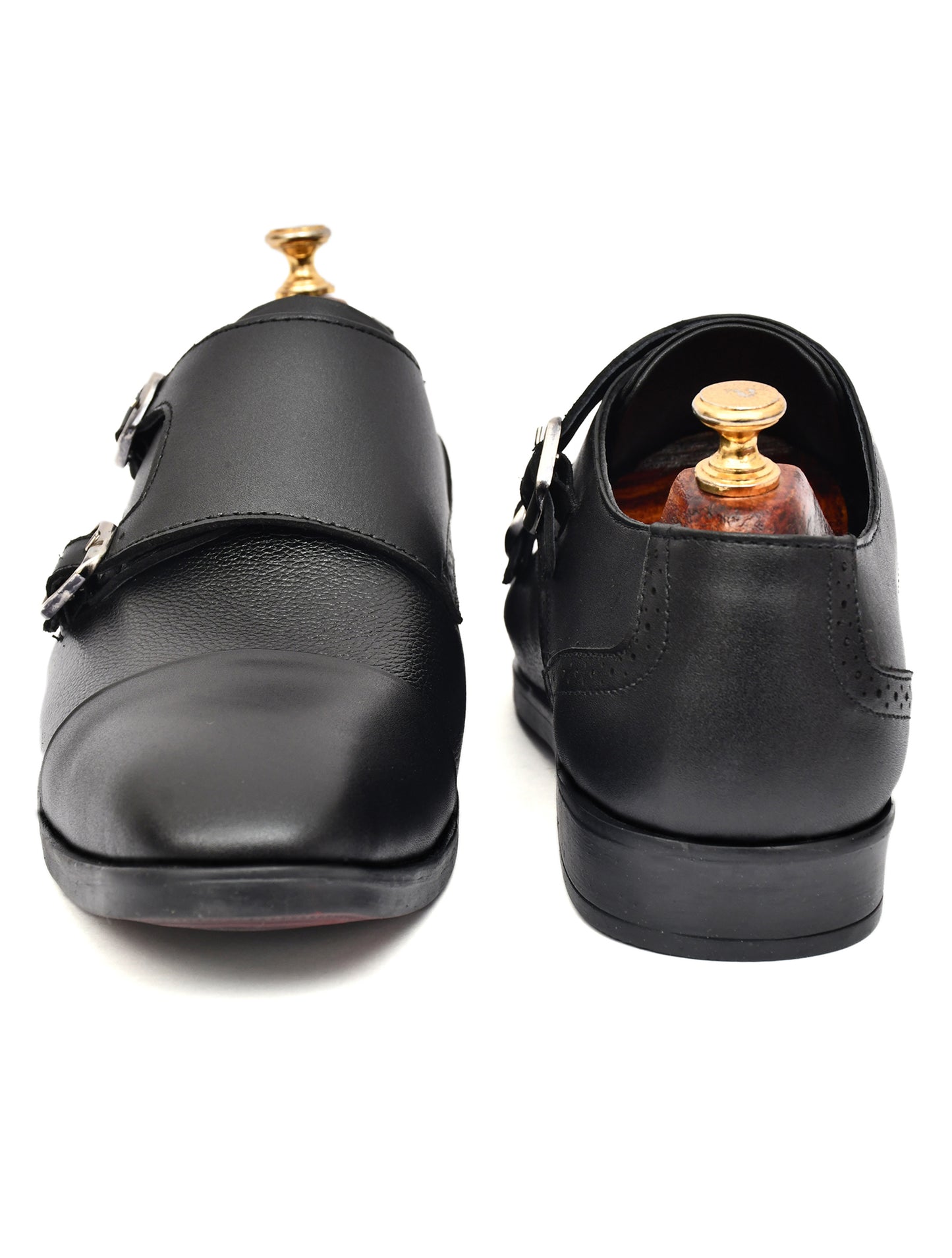 Men Black Leather Monkstrap