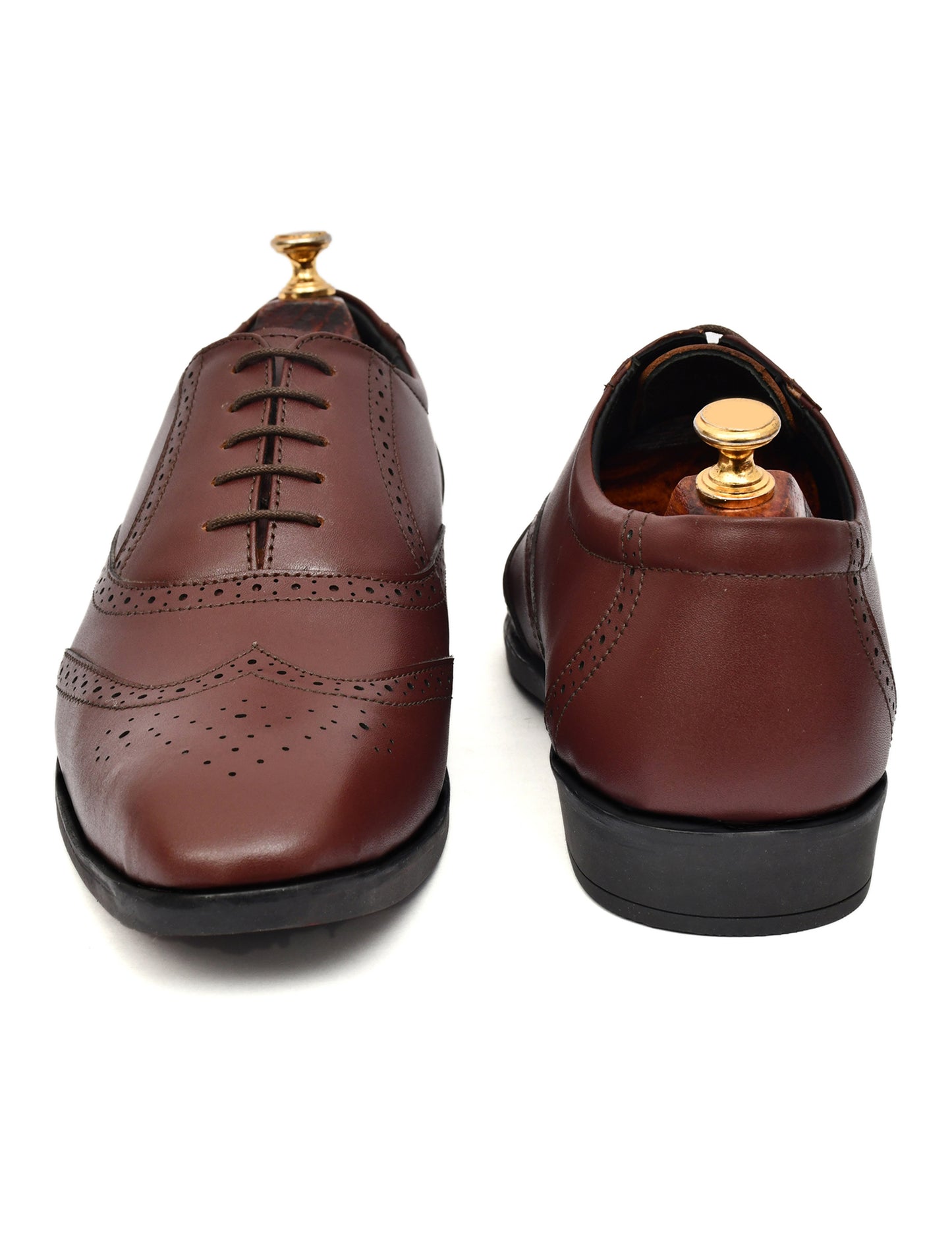 Men Rich Brown Brogue Formal Leather Shoes