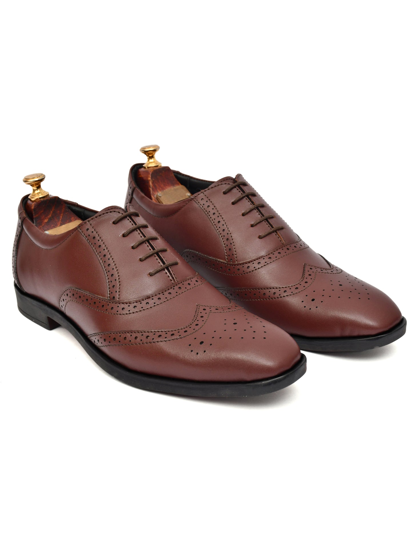 Men Rich Brown Brogue Formal Leather Shoes