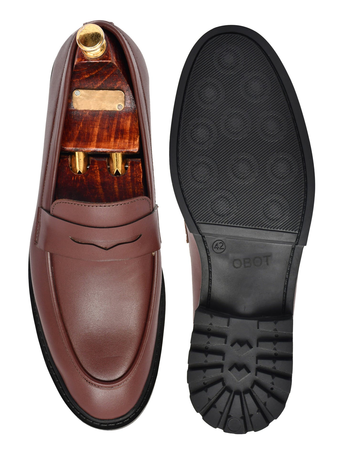 Men’s Rich Brown Penny Loafers – Timeless Leather Slip-On Shoes